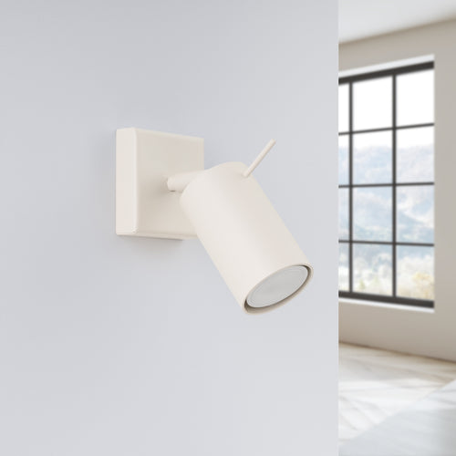 Applique murale Ring acier beige GU10 de profil