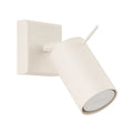 Applique murale Ring acier beige GU10, spot cylindrique orientable en acier laqué