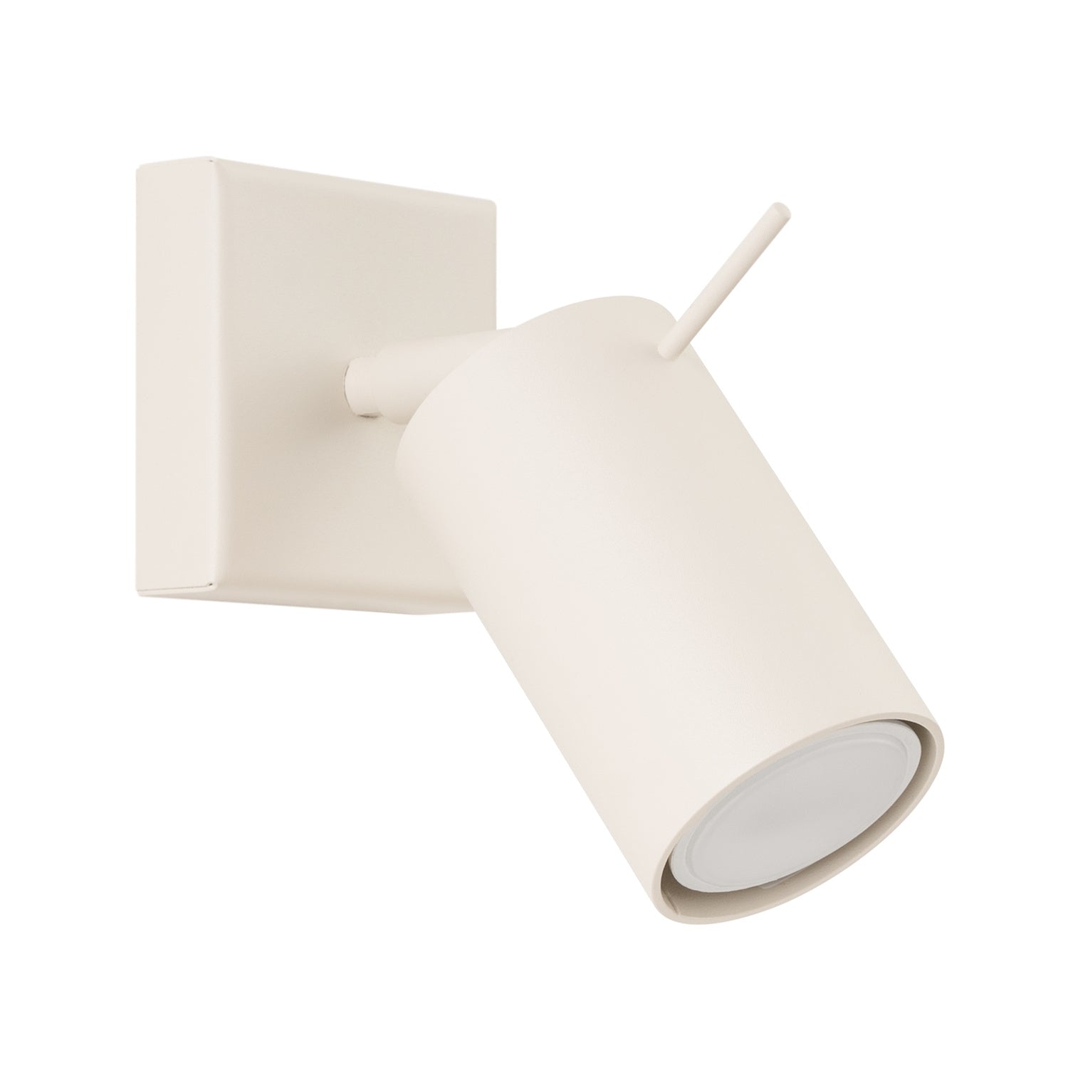 Applique murale Ring acier beige GU10, spot cylindrique orientable en acier laqué