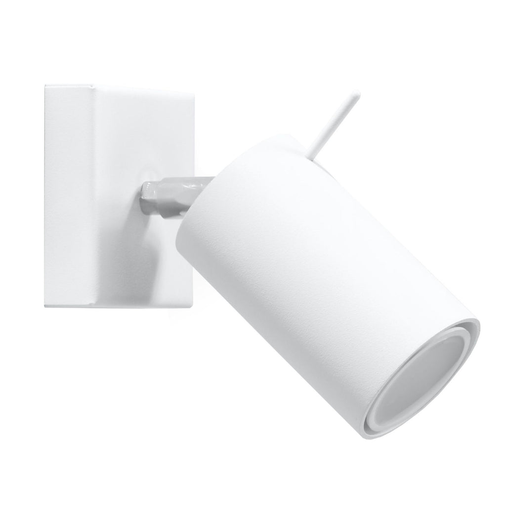 Applique murale Ring, spot orientable en acier blanc