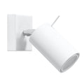 Applique murale Ring, spot orientable en acier blanc