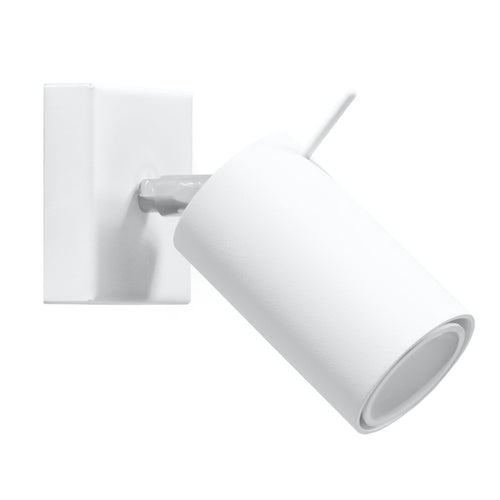 Applique murale Ring, spot orientable en acier blanc