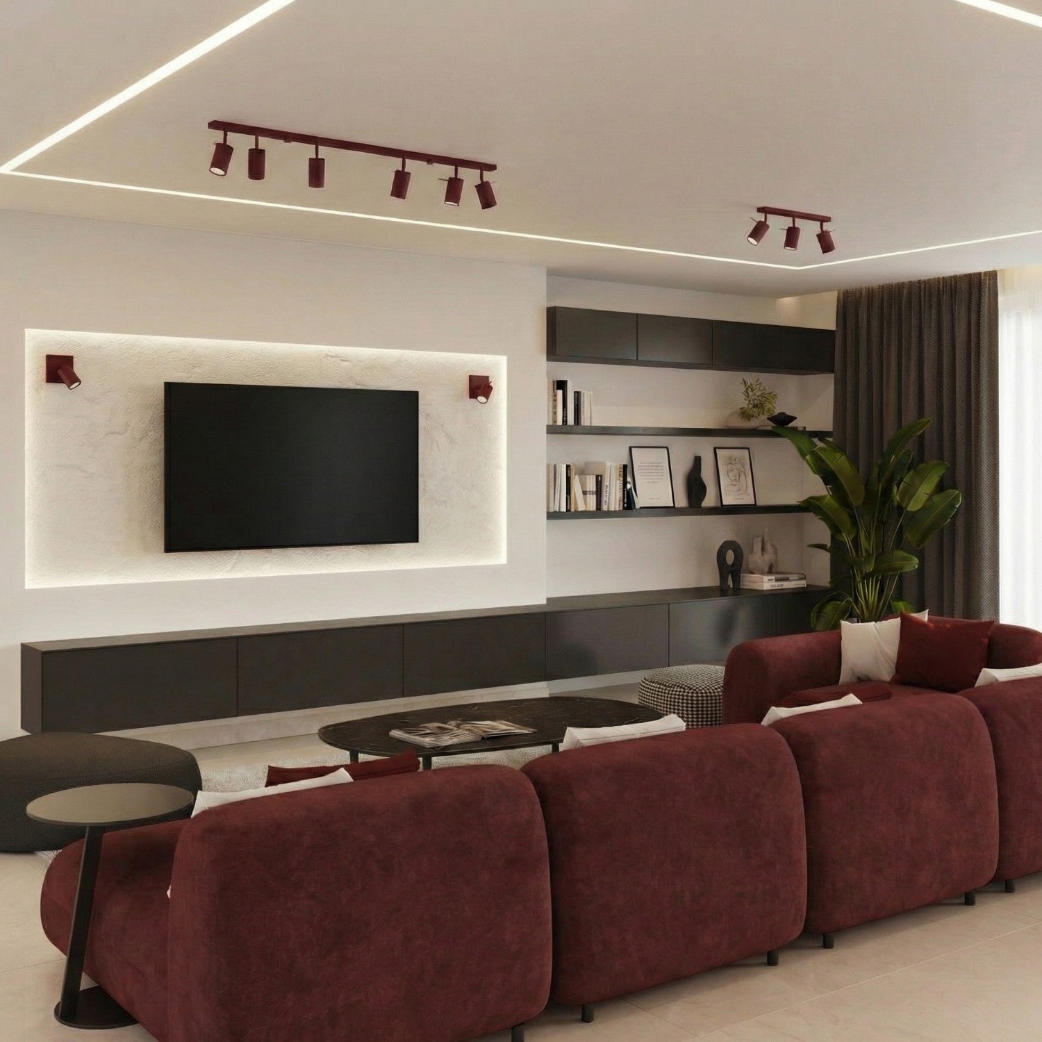 Applique murale Ring acier bordeaux GU10, vue 14