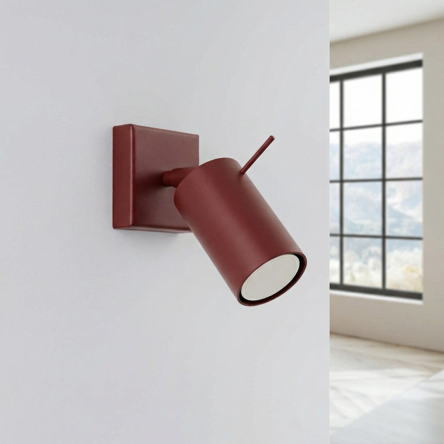 Applique murale Ring acier bordeaux GU10, vue 2