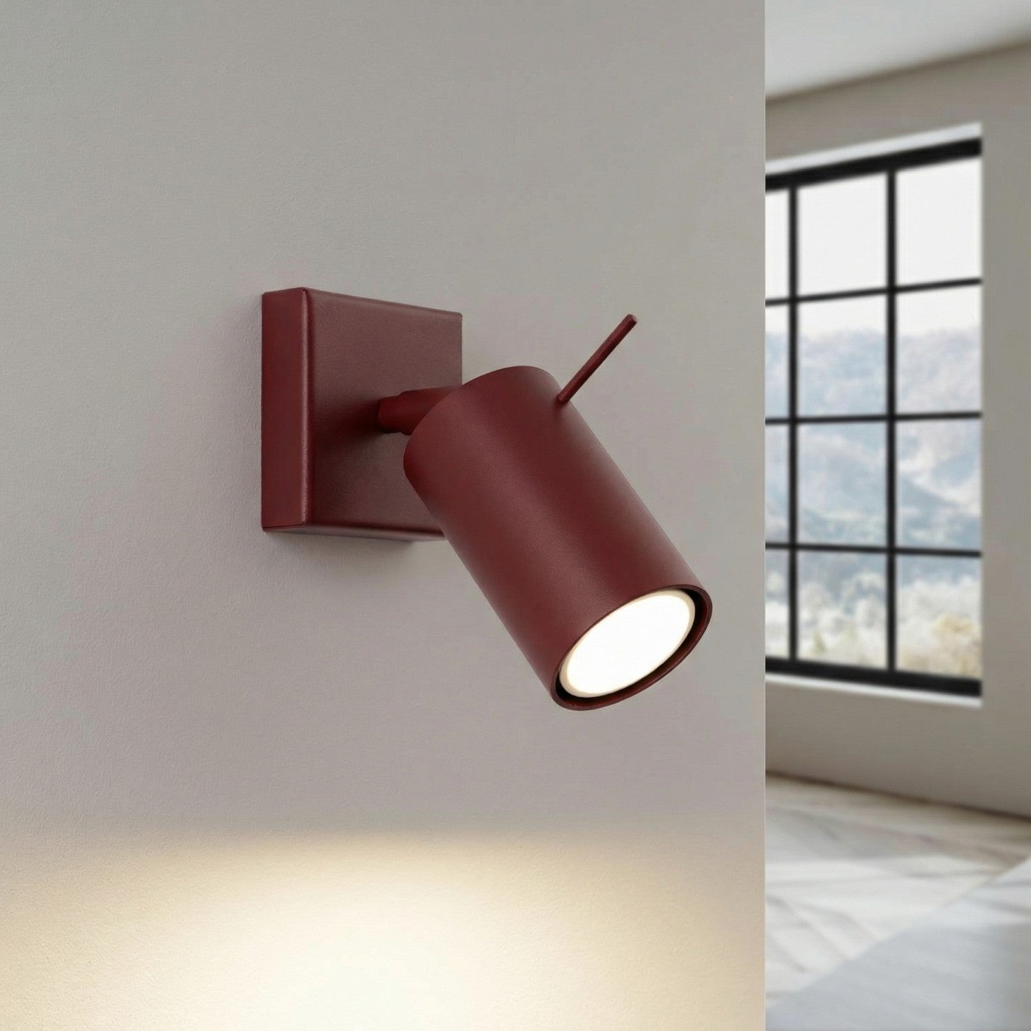 Applique murale Ring acier bordeaux GU10, vue 3