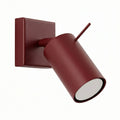 Applique murale Ring acier bordeaux GU10