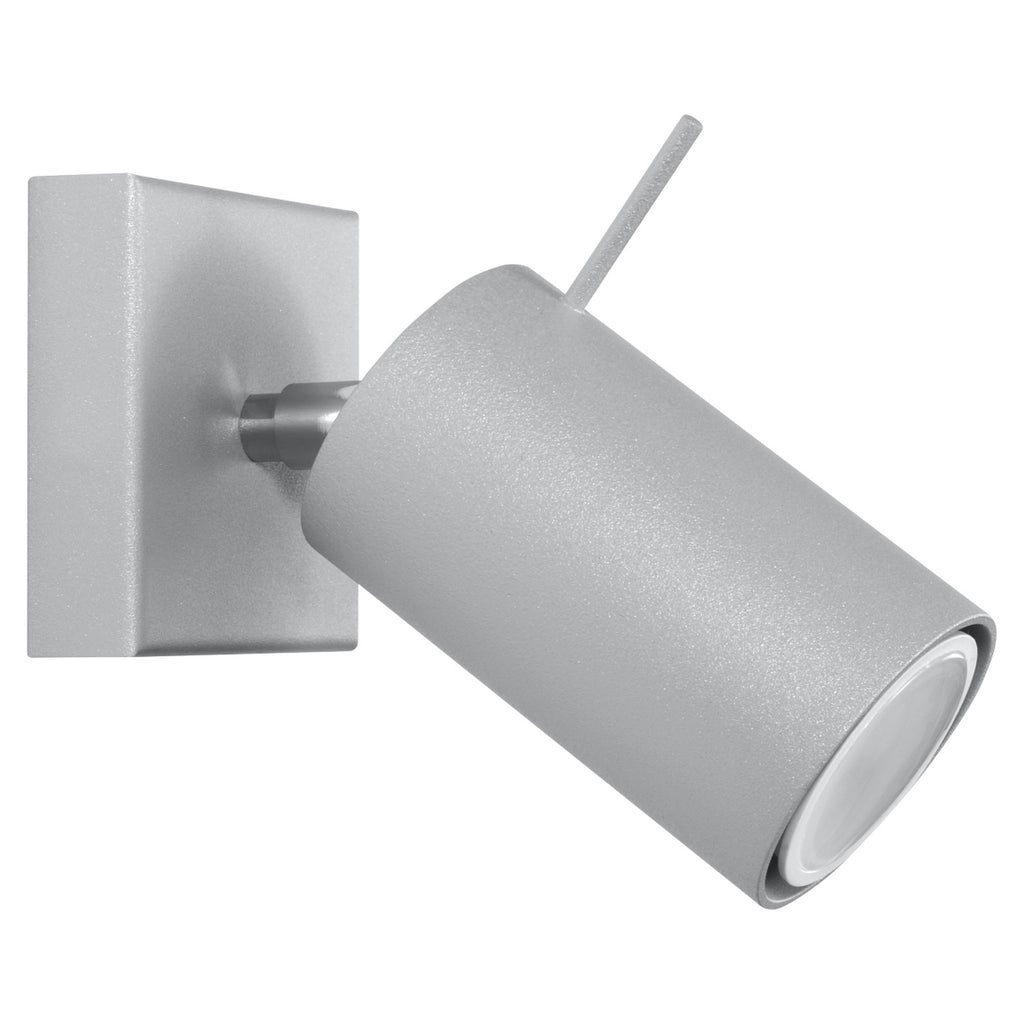 Applique murale Ring, spot orientable en acier gris