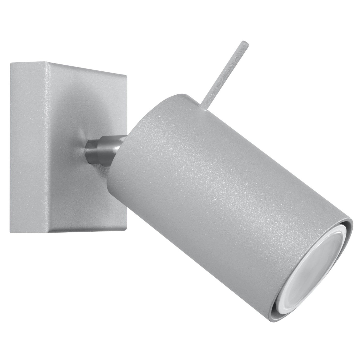 Applique murale Ring, spot orientable en acier gris