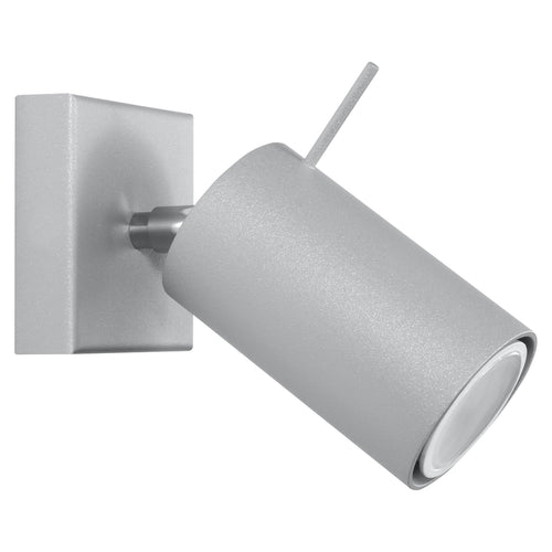Applique murale Ring, spot orientable en acier gris