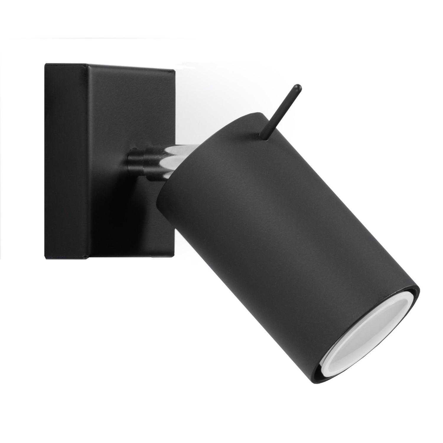 Applique murale Ring, spot orientable en acier noir