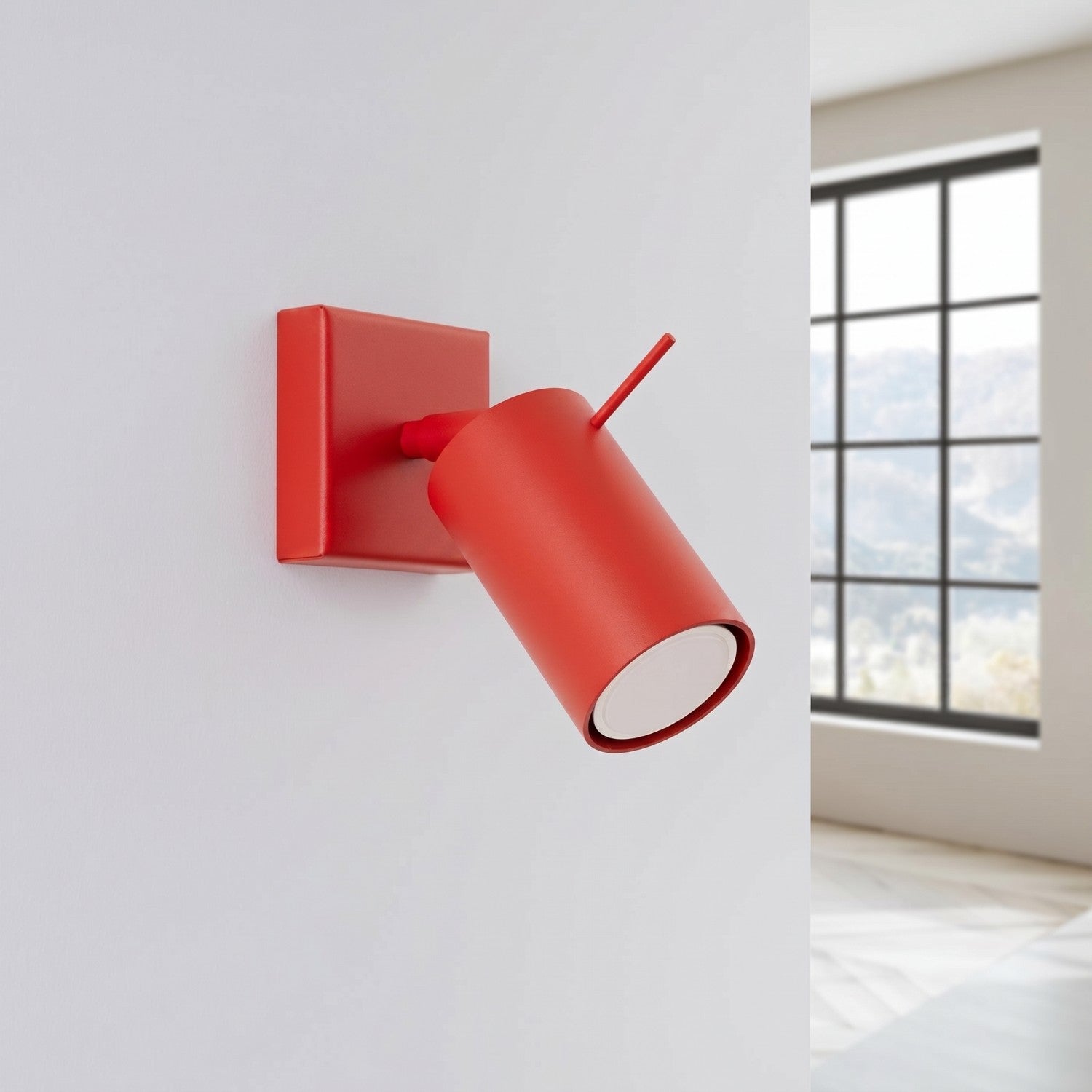 Applique murale Ring acier rouge GU10, vue 2