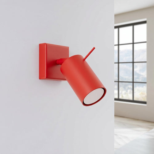 Applique murale Ring acier rouge GU10, vue 2