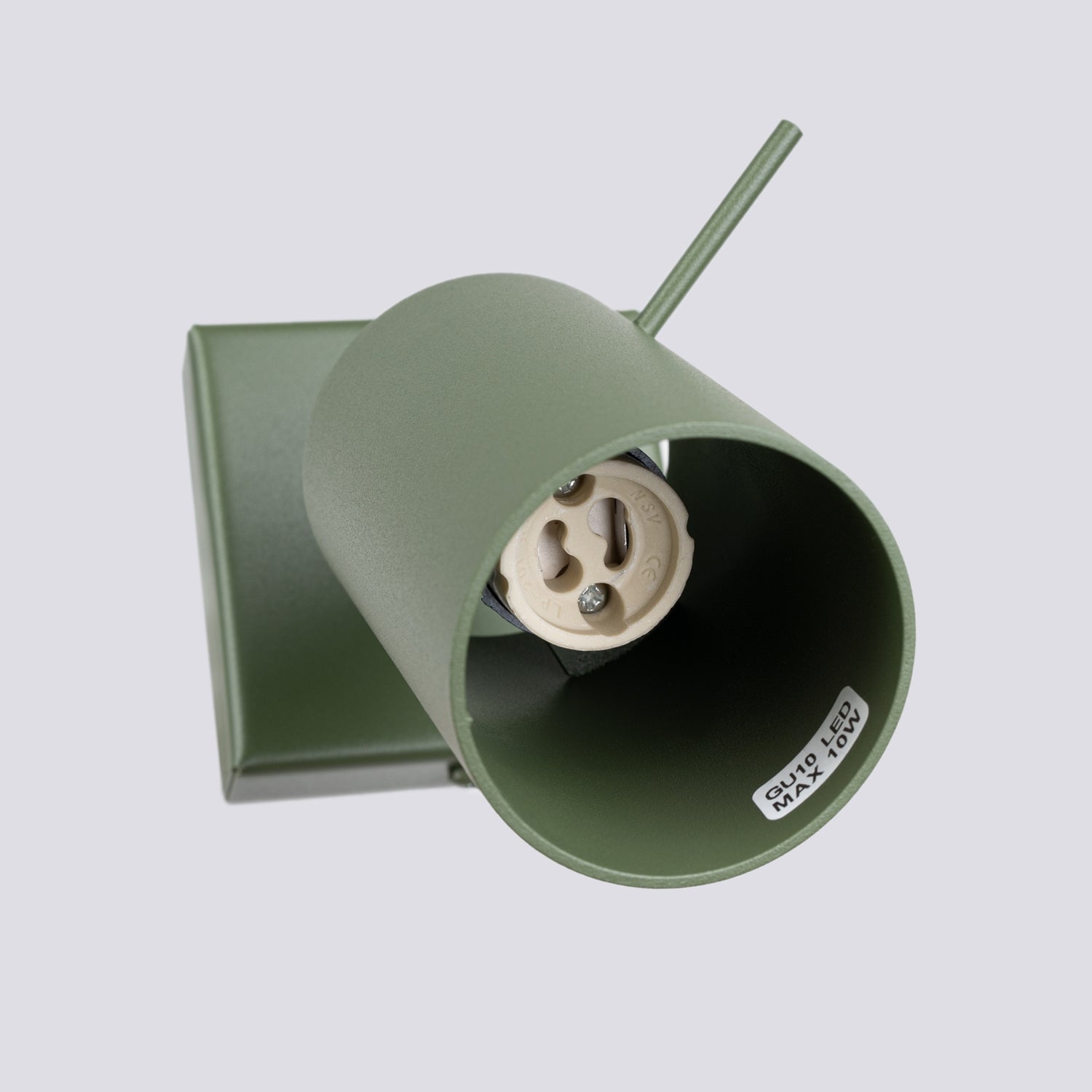 Applique murale Ring acier vert olive GU10 dans un intérieur