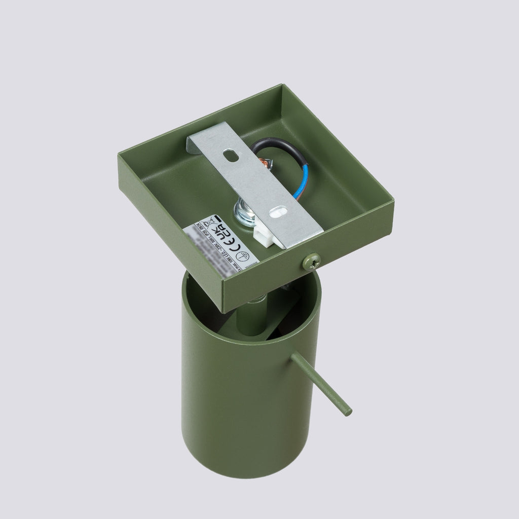 Applique murale Ring acier vert olive GU10, détail