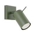 Applique murale Ring acier vert olive GU10, spot cylindrique orientable en acier laqué