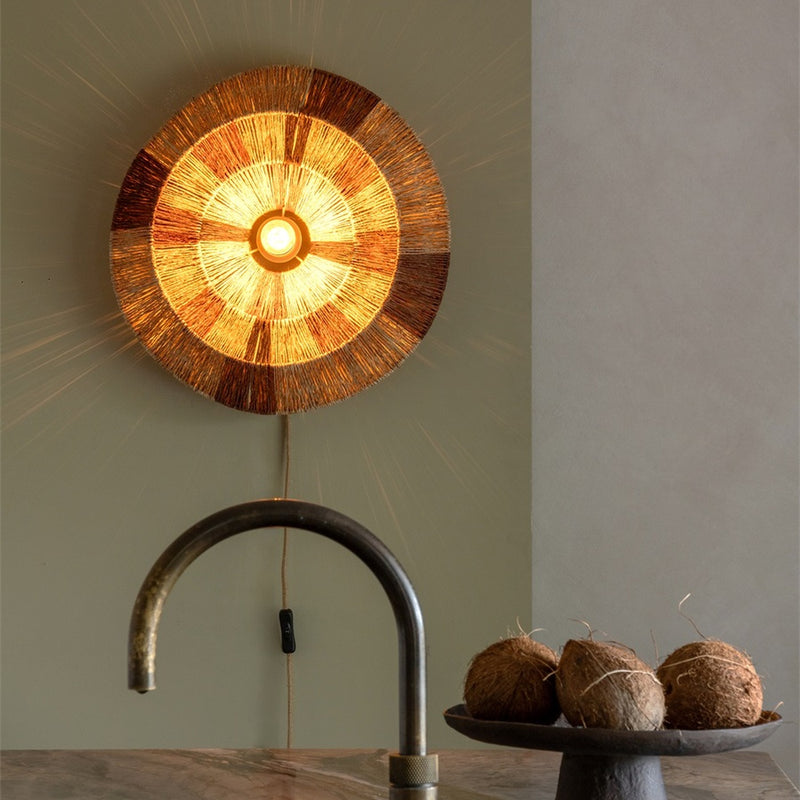 Dimensions Applique murale Serengeti jute naturel et brun 45 cm E27