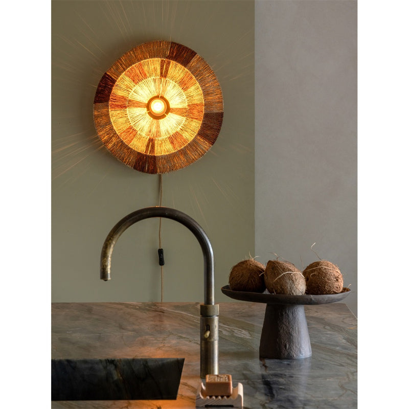 Dimensions Aplique de pared Serengeti yute natural y marrón 45 cm E27
