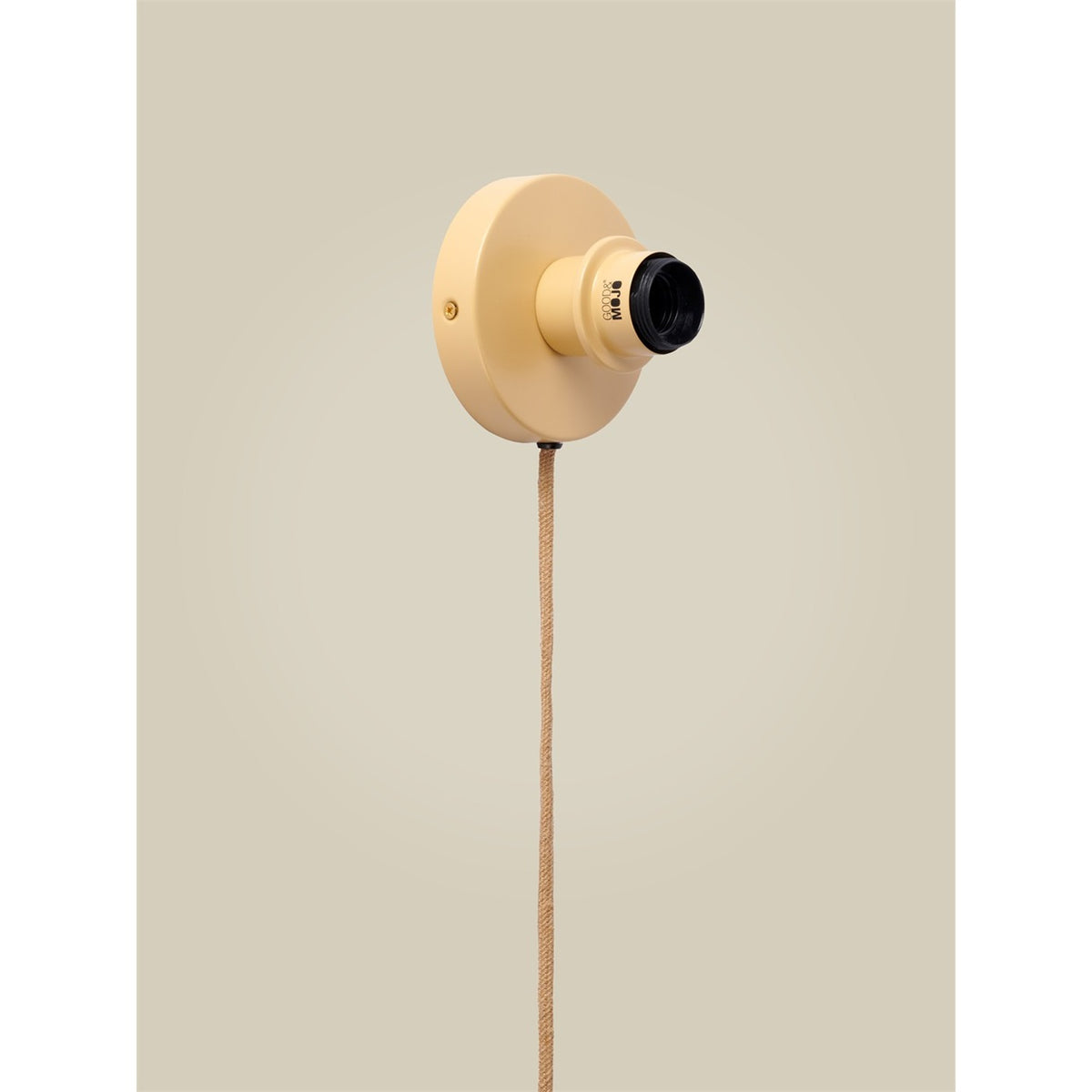 Patère murale ronde de l'applique Serengeti avec sa douille E27 et son câble textile