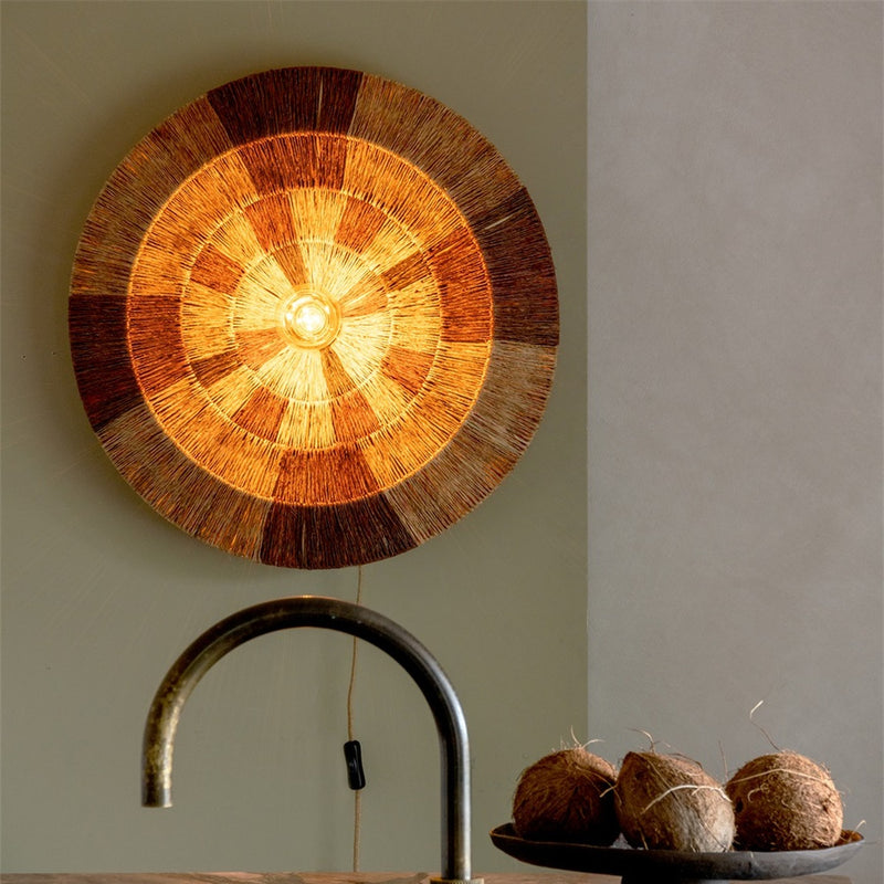 Dimensions Applique murale Serengeti jute naturel et brun 60 cm E27