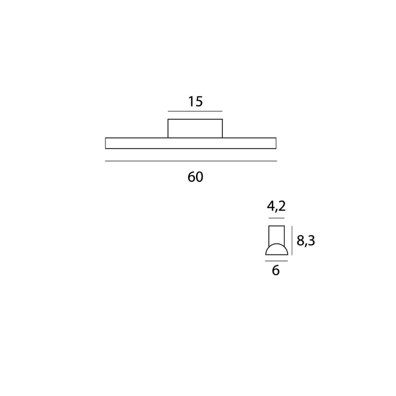 Dimensions Aplique de pared Tampa negro 60 cm
