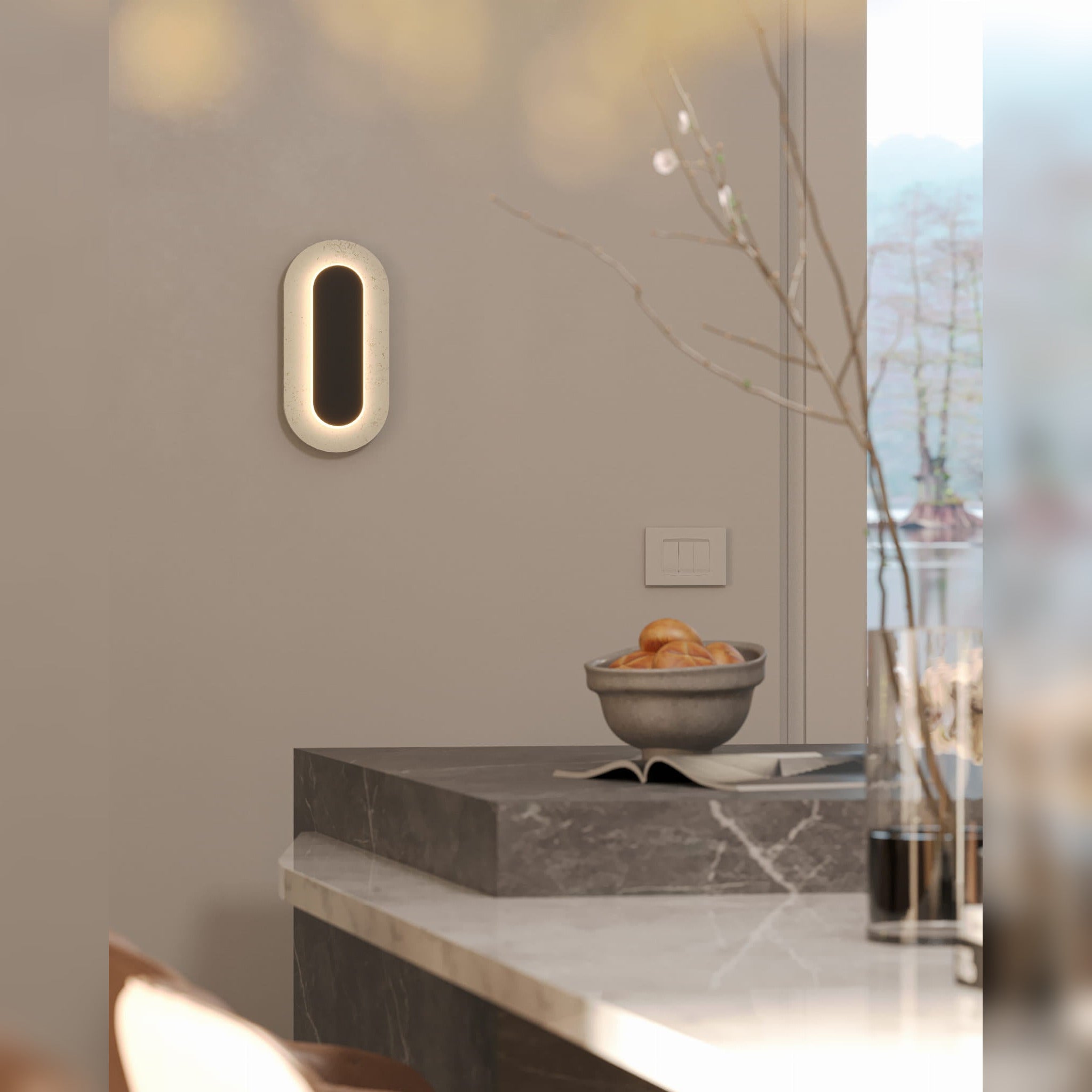 Applique murale Travertino ovale noire