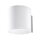 Applique murale Vici en verre opale blanc, forme cylindrique