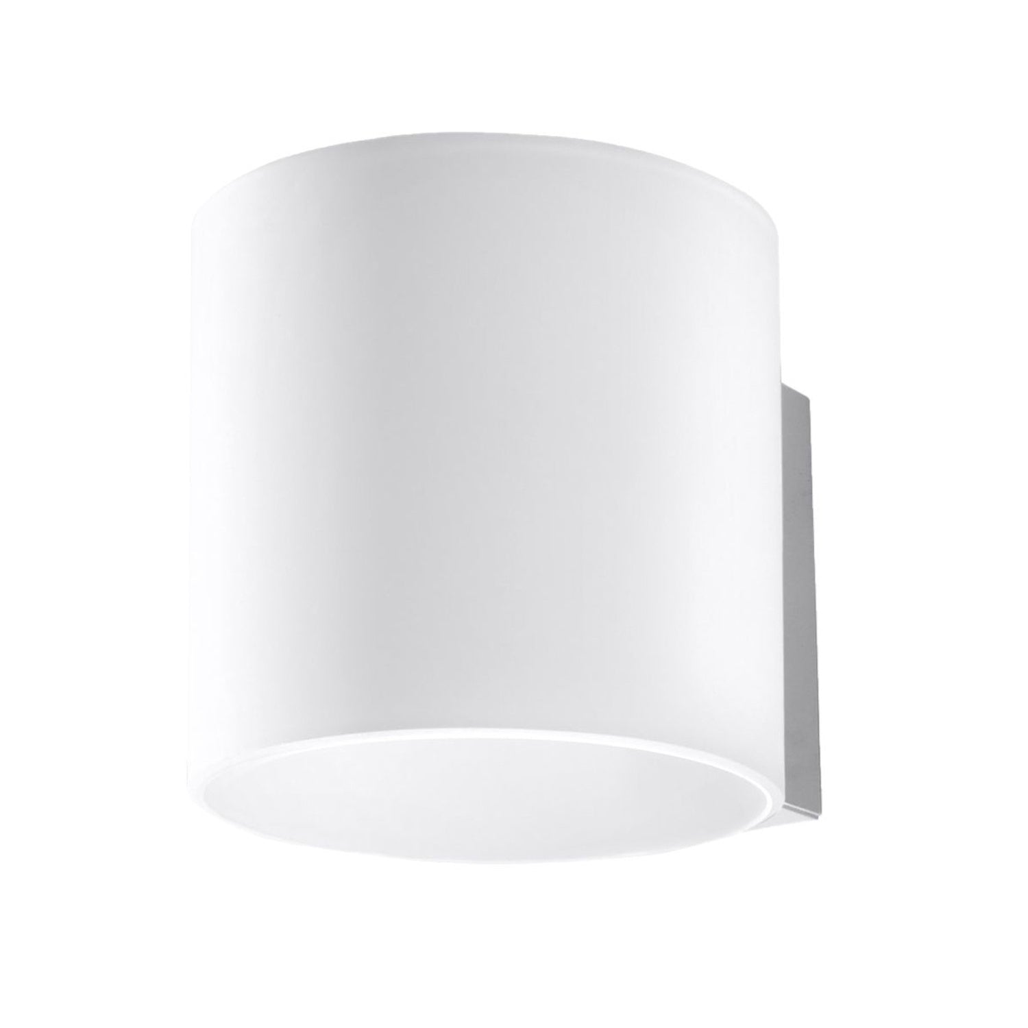 Applique murale Vici en verre opale blanc, forme cylindrique