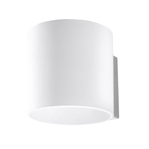 Applique murale Vici en verre opale blanc, forme cylindrique