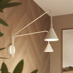 Applique Nox 2 cônes bras déporté acier beige E14, vue 15