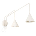Applique Nox 2 cônes bras déporté acier beige E14