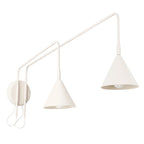Applique Nox 2 cônes bras déporté acier beige E14