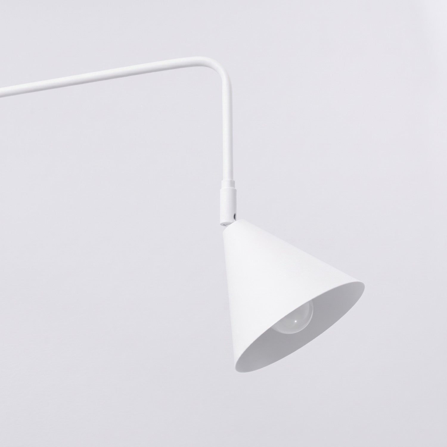 Applique Nox 2 cônes bras déporté acier blanc E14, vue 5