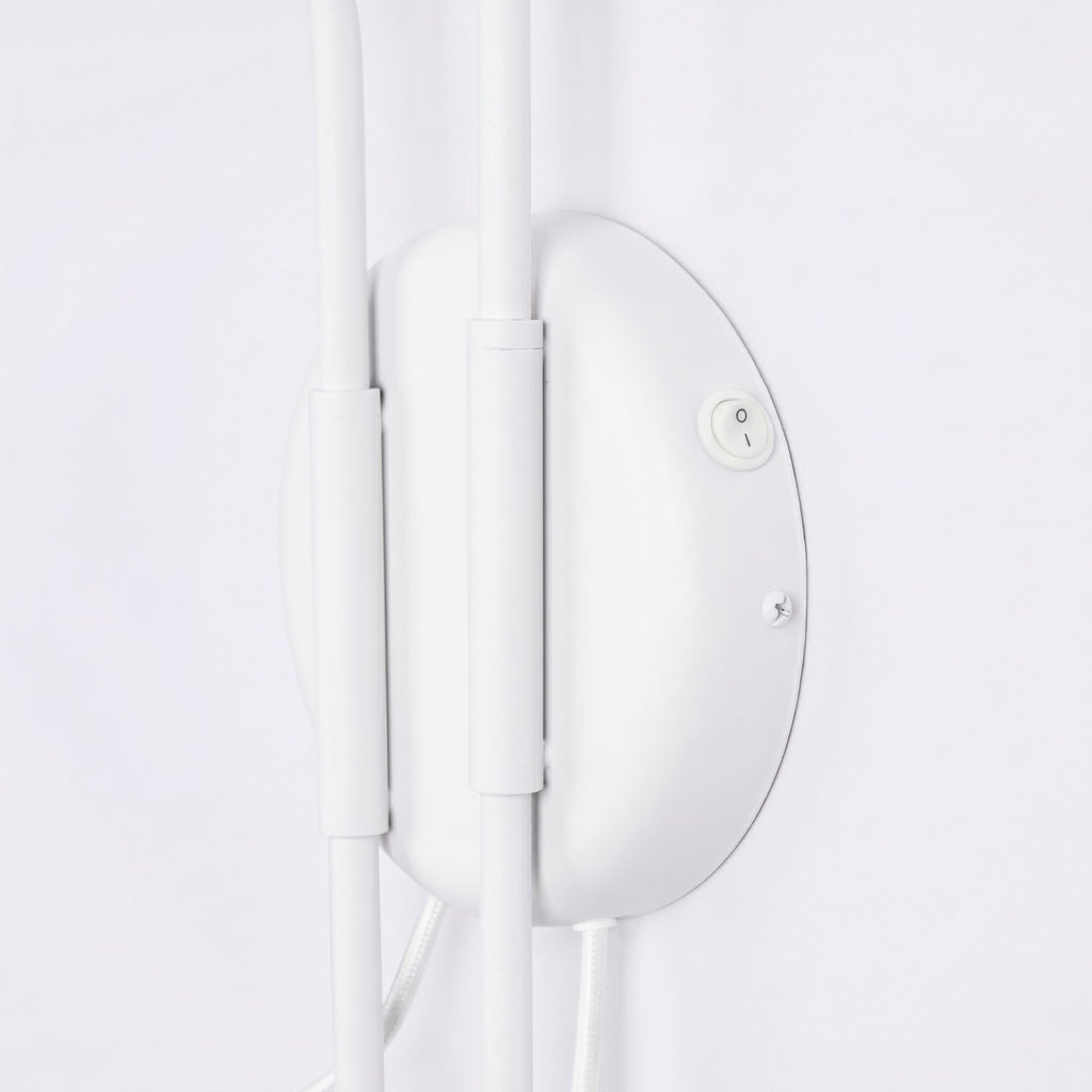 Applique Nox 2 cônes bras déporté acier blanc E14, vue 7