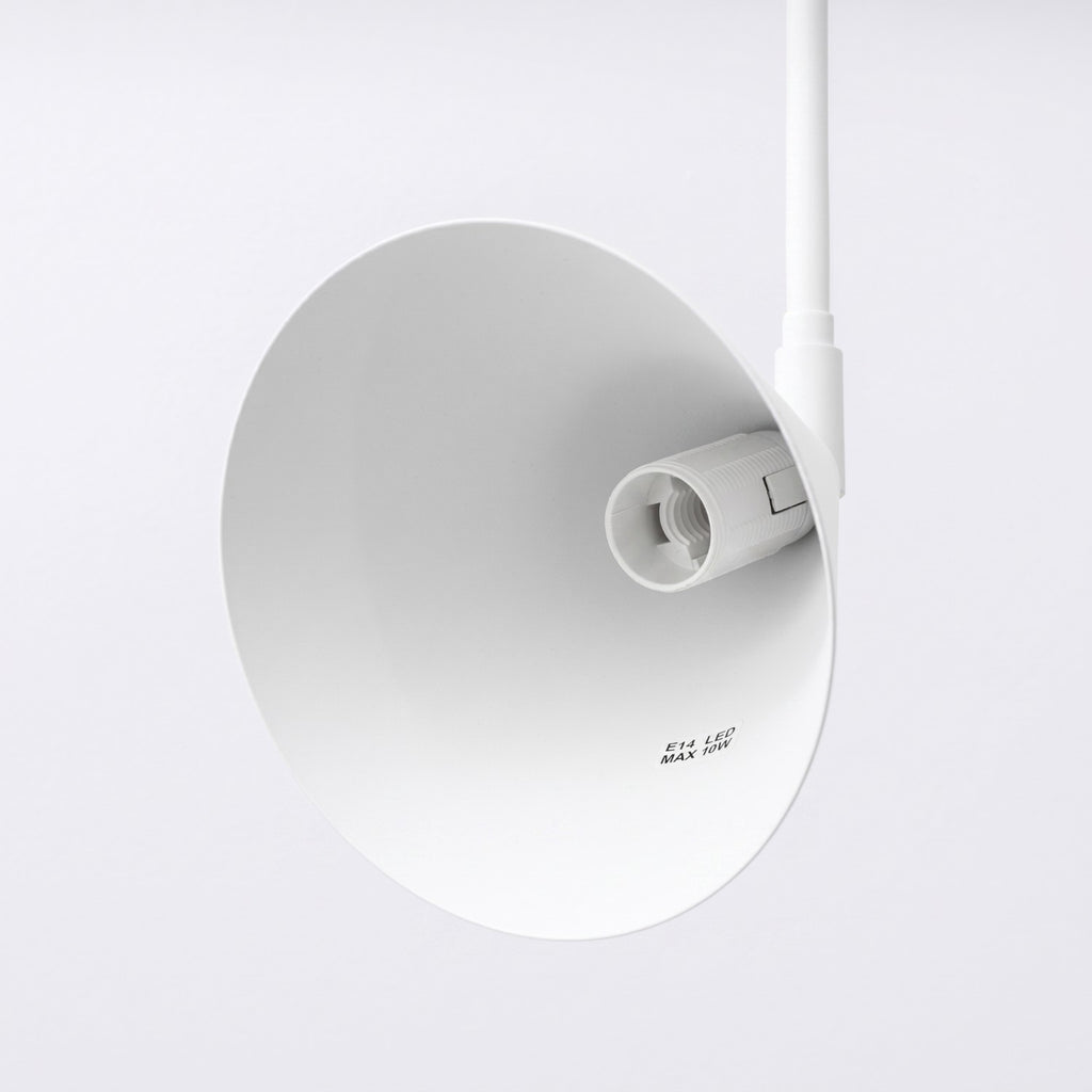 Applique Nox 2 cônes bras déporté acier blanc E14, vue 8