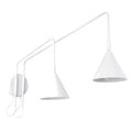 Applique Nox 2 cônes bras déporté acier blanc E14