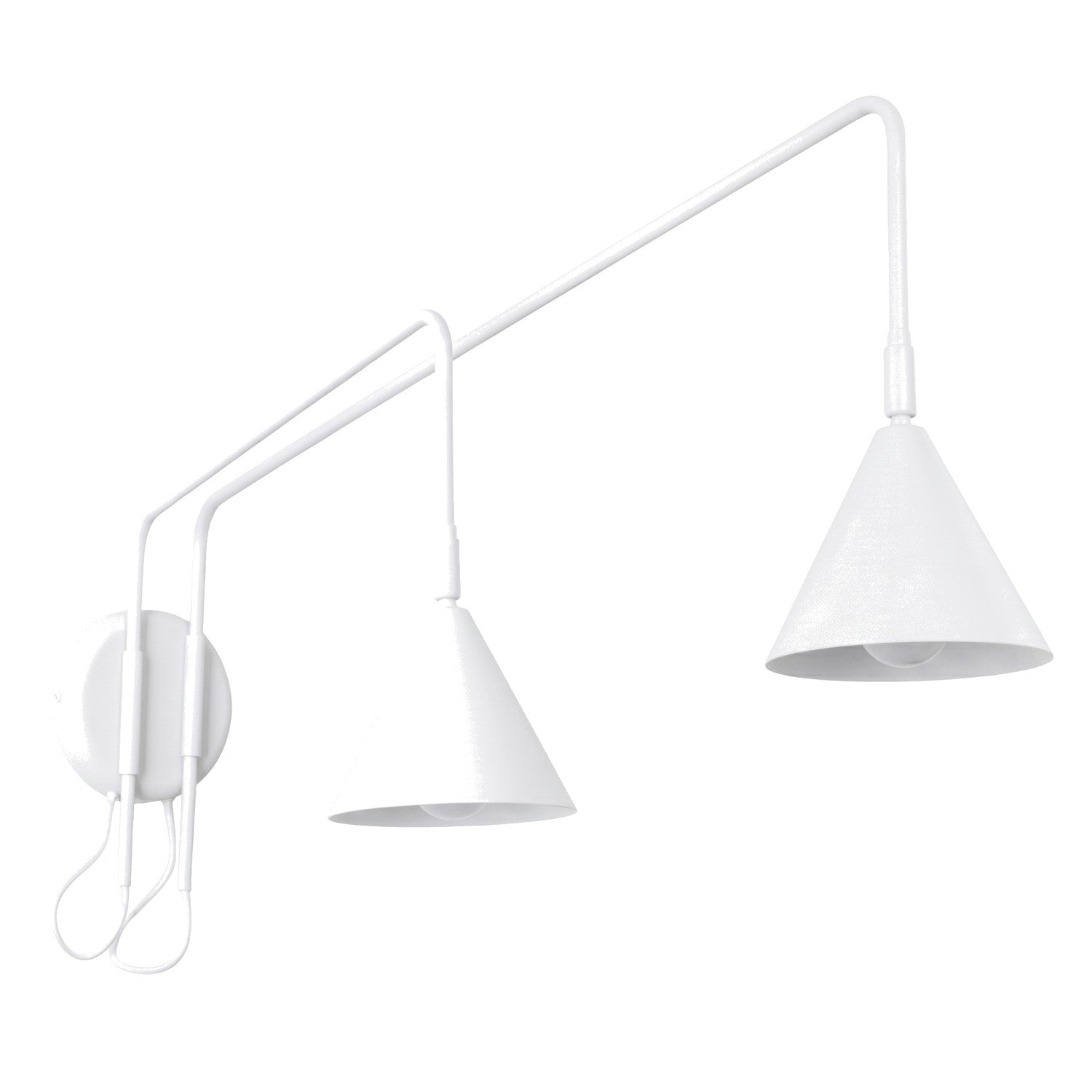 Applique Nox 2 cônes bras déporté acier blanc E14
