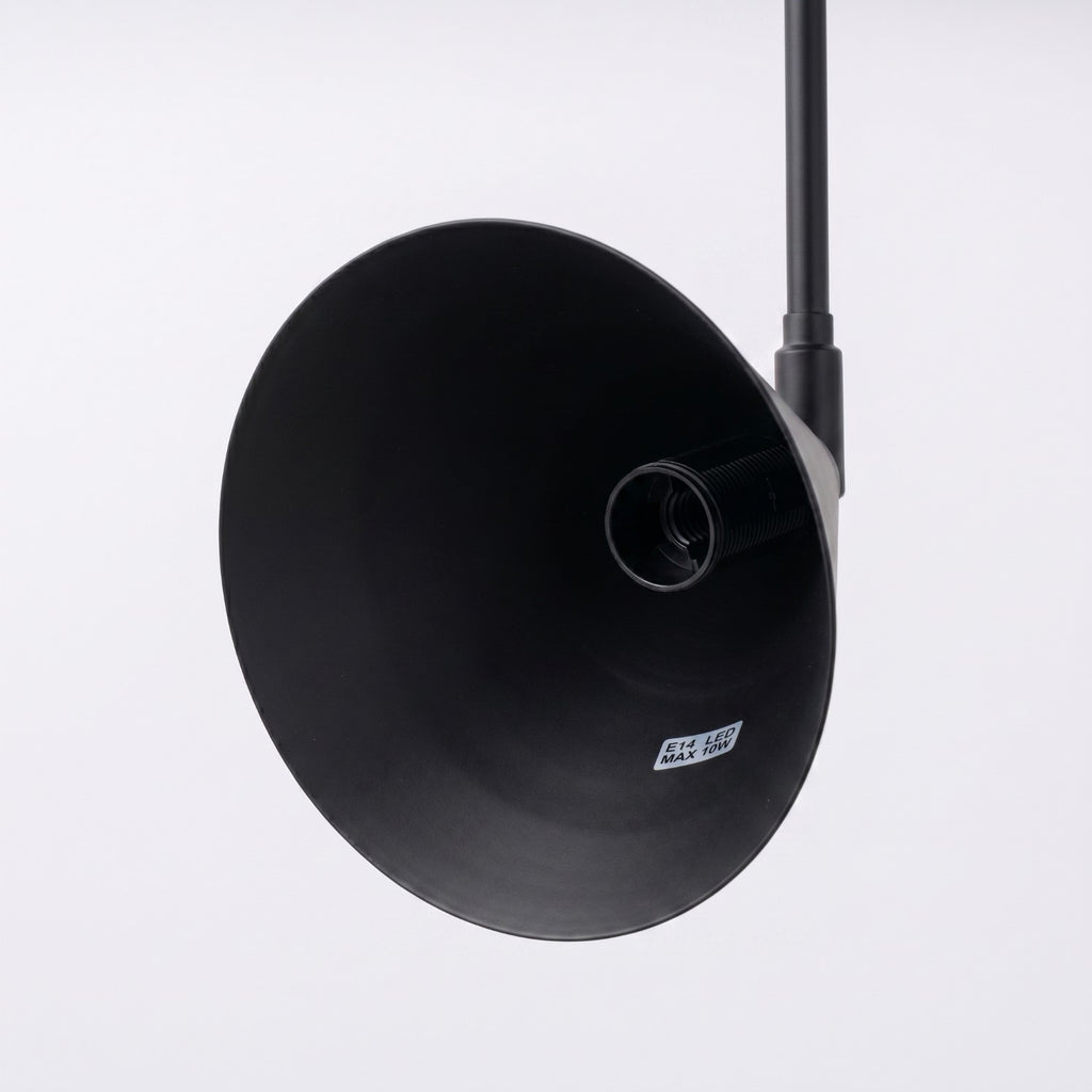 Applique Nox 2 cônes bras déporté acier noir E14, vue 8