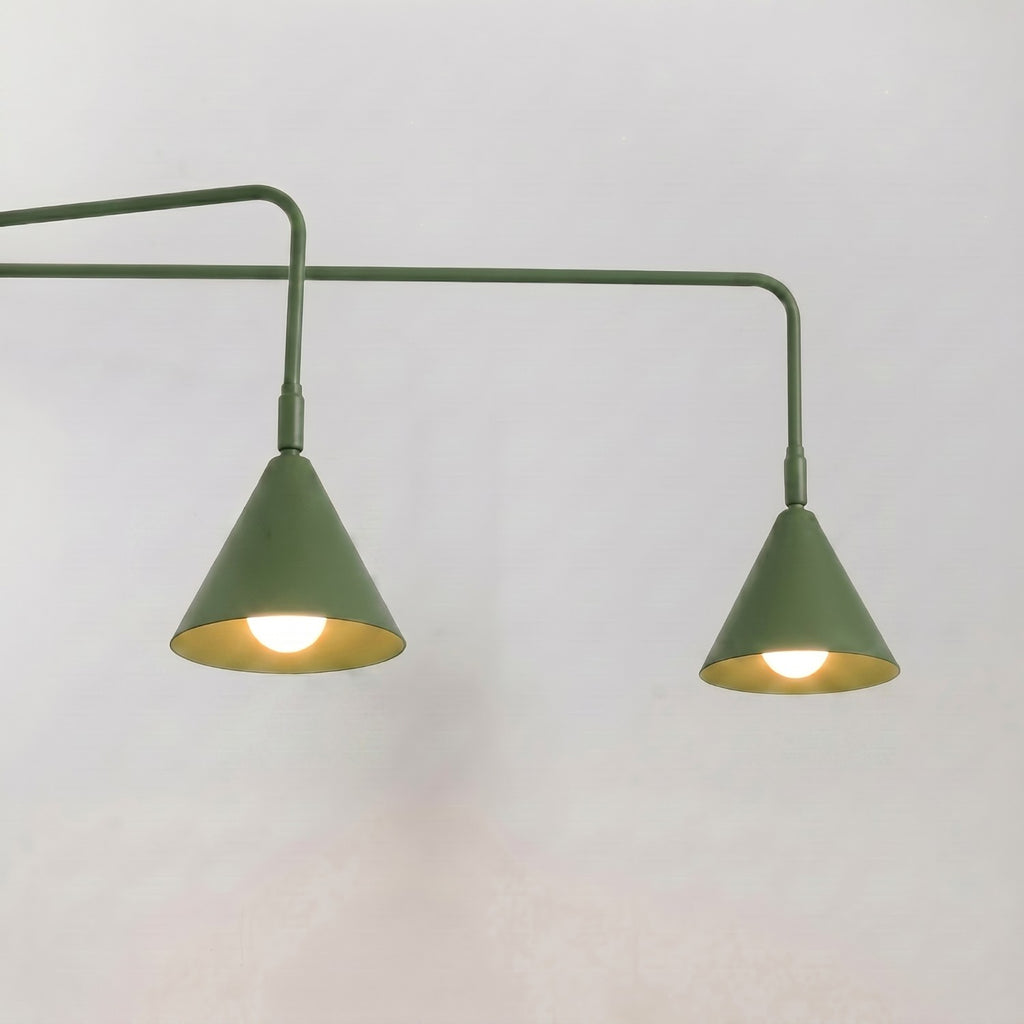 Applique Nox 2 cônes bras déporté acier vert olive E14, vue 4