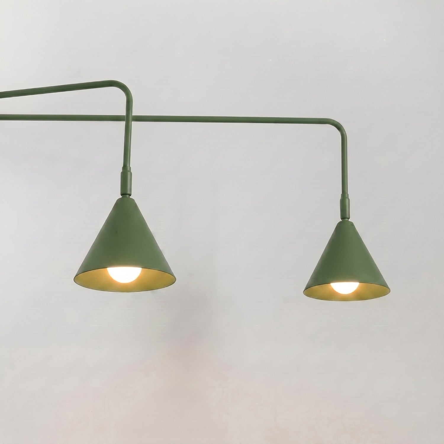 Applique Nox 2 cônes bras déporté acier vert olive E14, vue 4