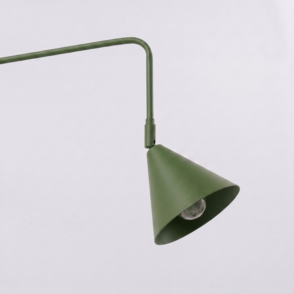 Applique Nox 2 cônes bras déporté acier vert olive E14, vue 5