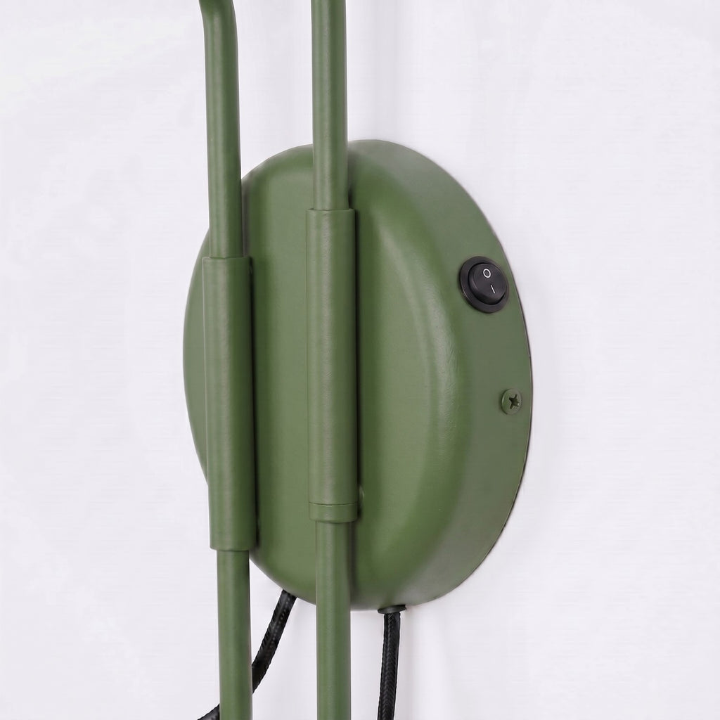 Applique Nox 2 cônes bras déporté acier vert olive E14, vue 7