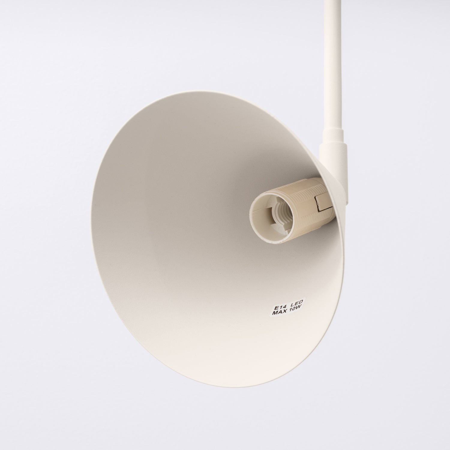 Applique Nox bras déporté acier beige E14, interrupteur sur le cordon