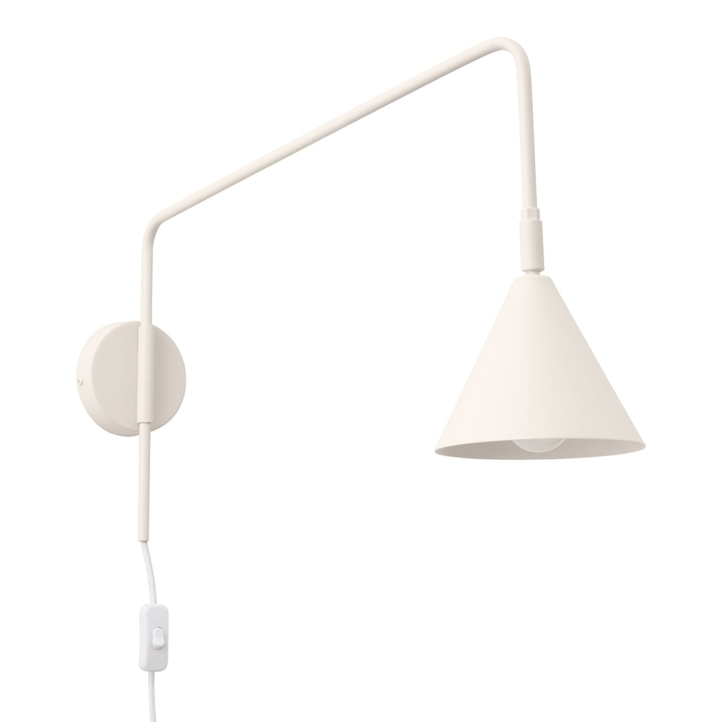 Applique Nox bras déporté acier beige E14
