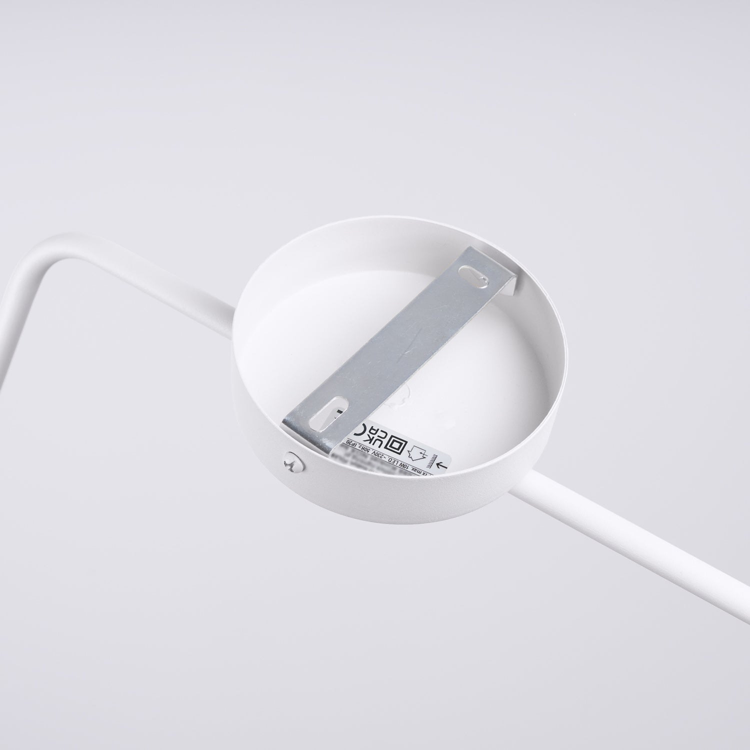 Applique Nox bras déporté acier blanc E14, autre vue