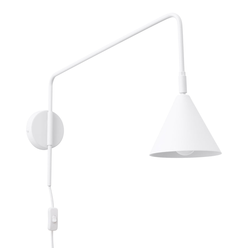 Applique Nox bras déporté acier blanc E14