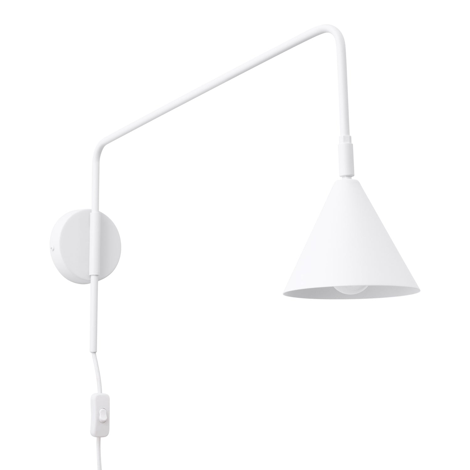 Applique Nox bras déporté acier blanc E14