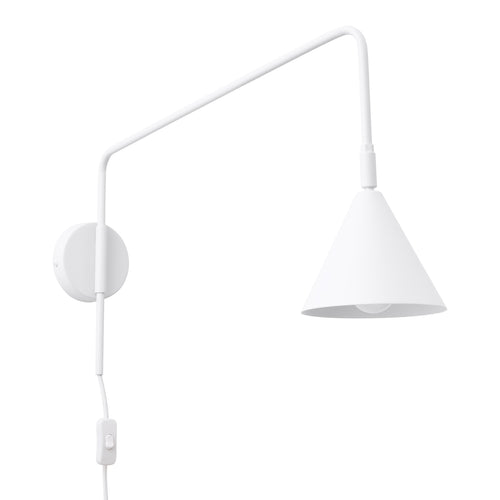 Applique Nox bras déporté acier blanc E14