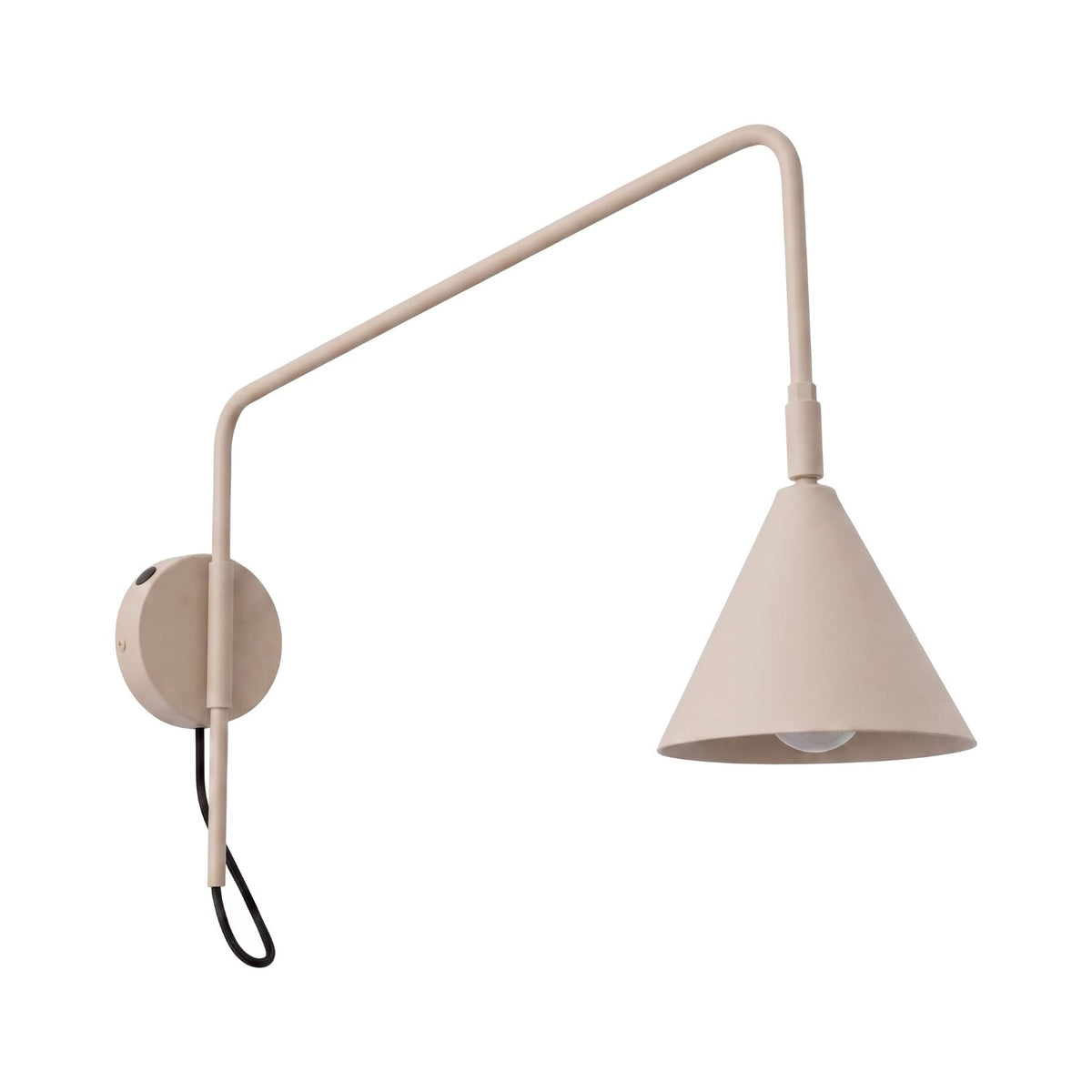 Applique Nox bras déporté acier E14 à raccorder, finition laque taupe
