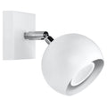 Applique Oculare acier blanc, spot boule orientable, vue de face