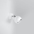 Applique Oculare acier blanc, vue de profil de la rotule chromée